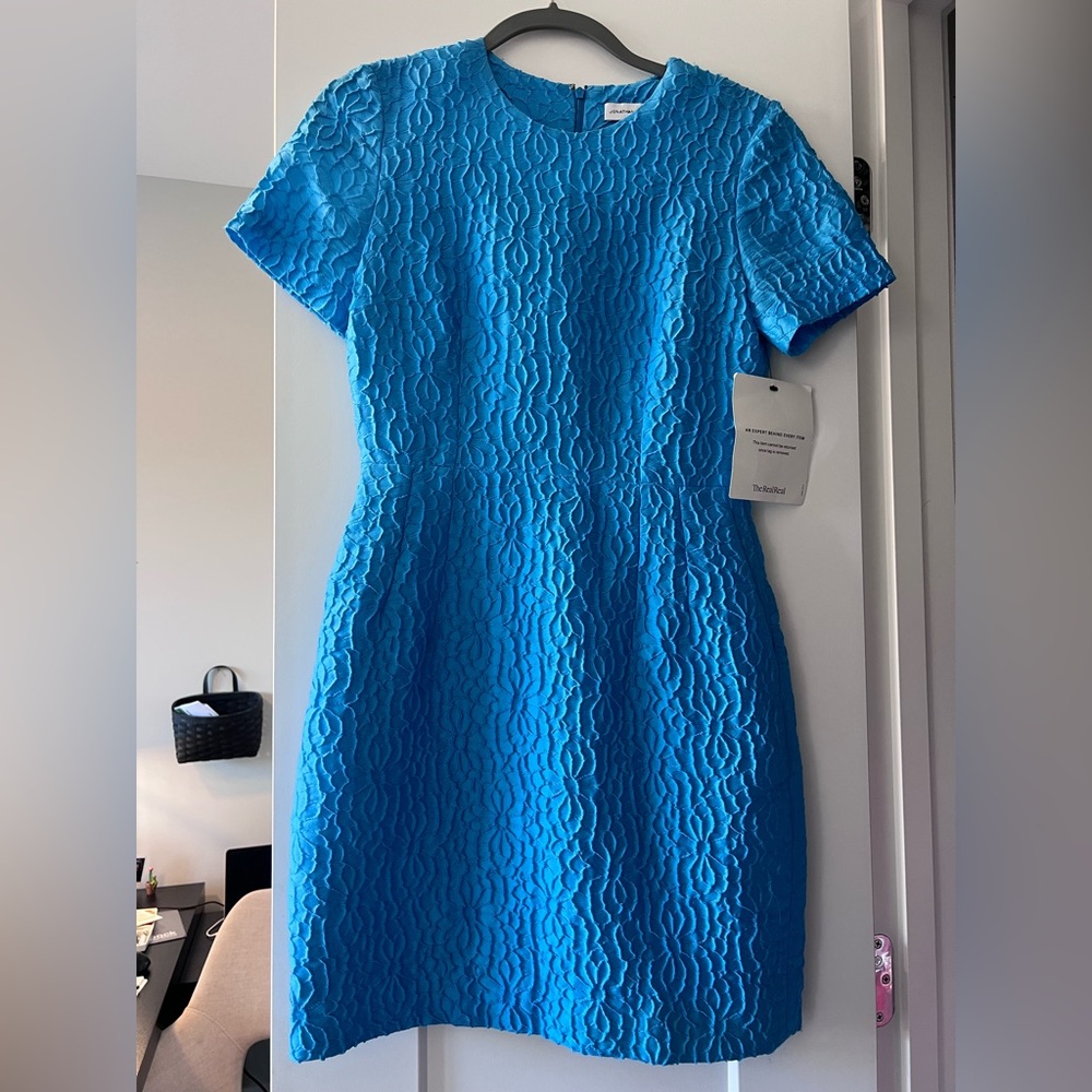 Elegant Blue Textured Mini Dress